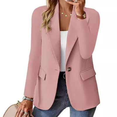 Damen moderner Blazer mit tailliertem Schnitt und praktischen Taschen Fudus
