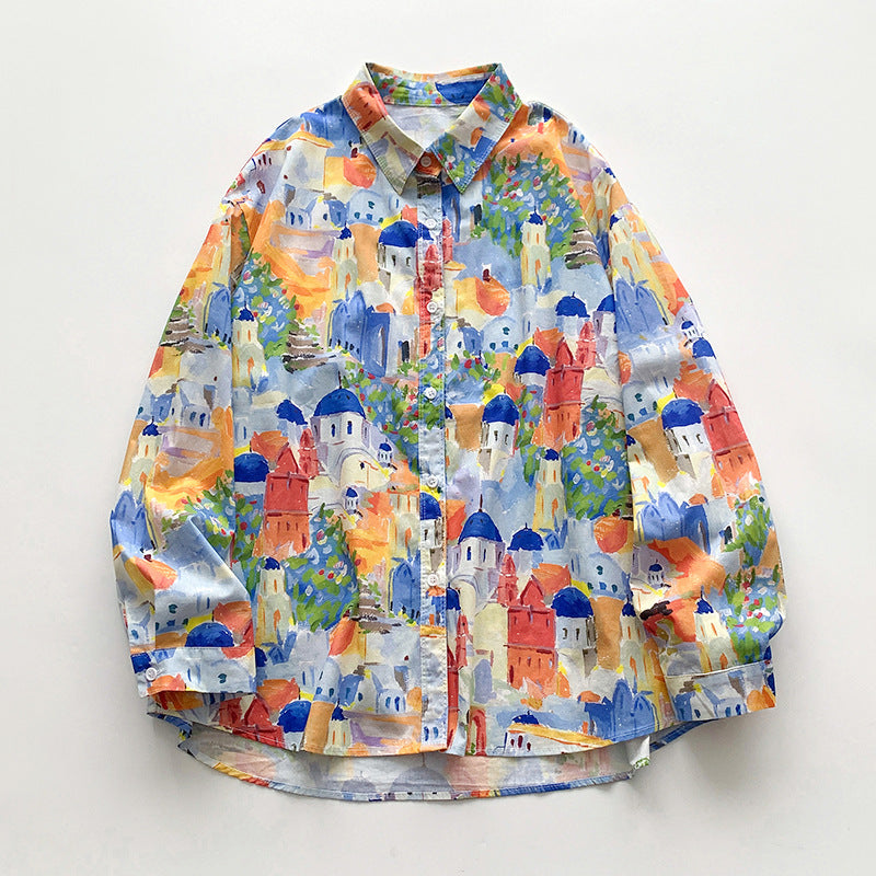 Damen farbenfrohe Kunstbluse Fudus