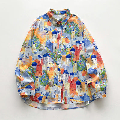 Damen farbenfrohe Kunstbluse Fudus