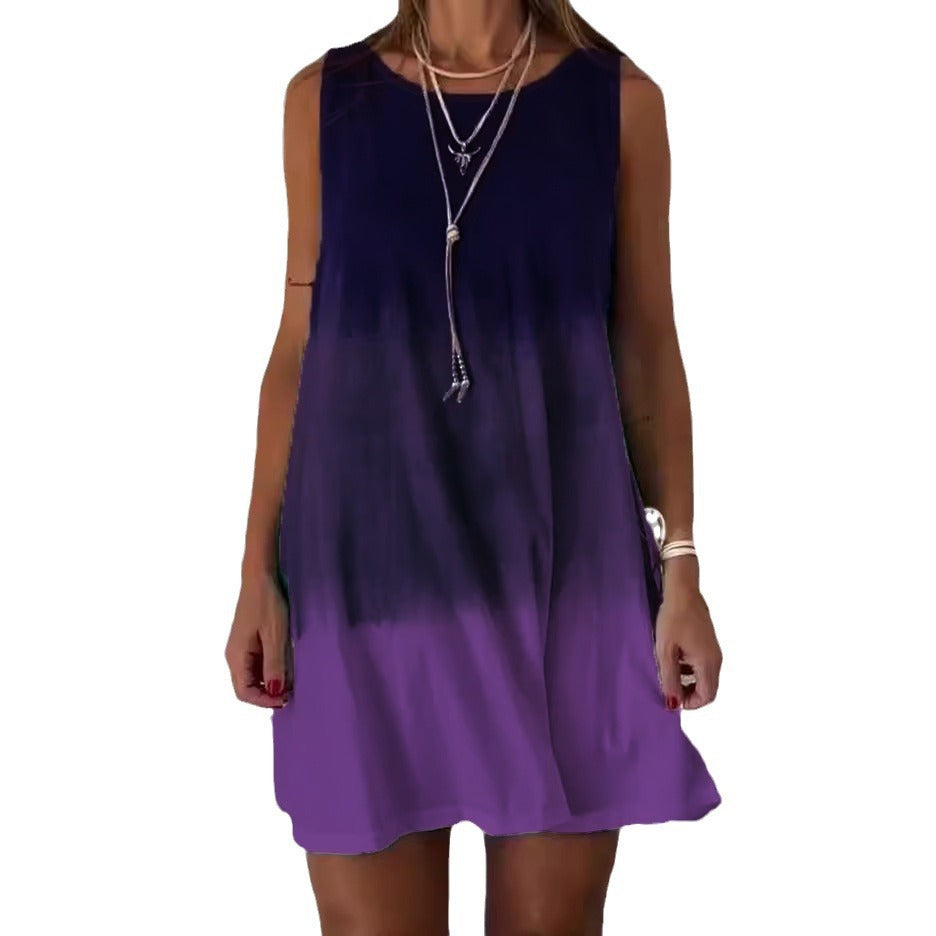 Damen Freizeit-Kleid mit modernem Ombre-Effekt und schmeichelndem Schnitt Fudus