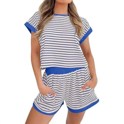 Damen Kurzoverall mit gestreiftem Design und entspanntem Schnitt Fudus