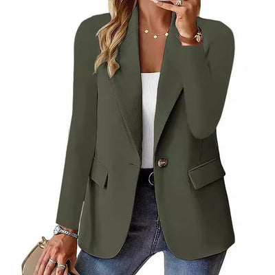 Damen moderner Blazer mit tailliertem Schnitt und praktischen Taschen Fudus