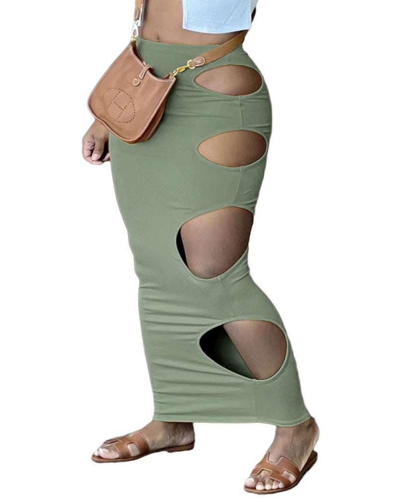 Damen Maxirock mit auffälligen Cut-Outs Fudus