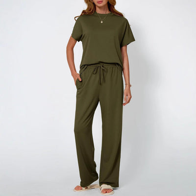 Damen Sportliches Lounge-Set mit weitem Oberteil und elastischem Bund Fudus