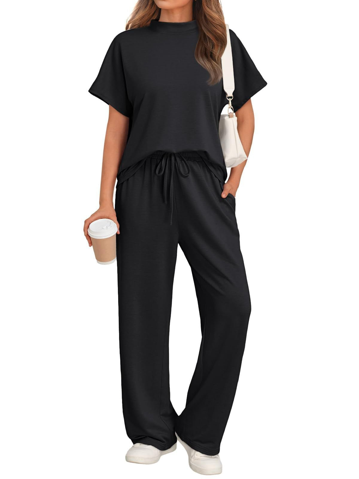 Damen Sportliches Lounge-Set mit weitem Oberteil und elastischem Bund Fudus