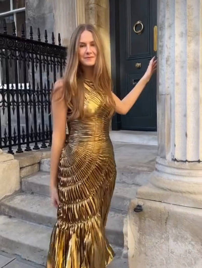 Damen Glamouröses Abendkleid mit elegantem Faltenwurf Fudus