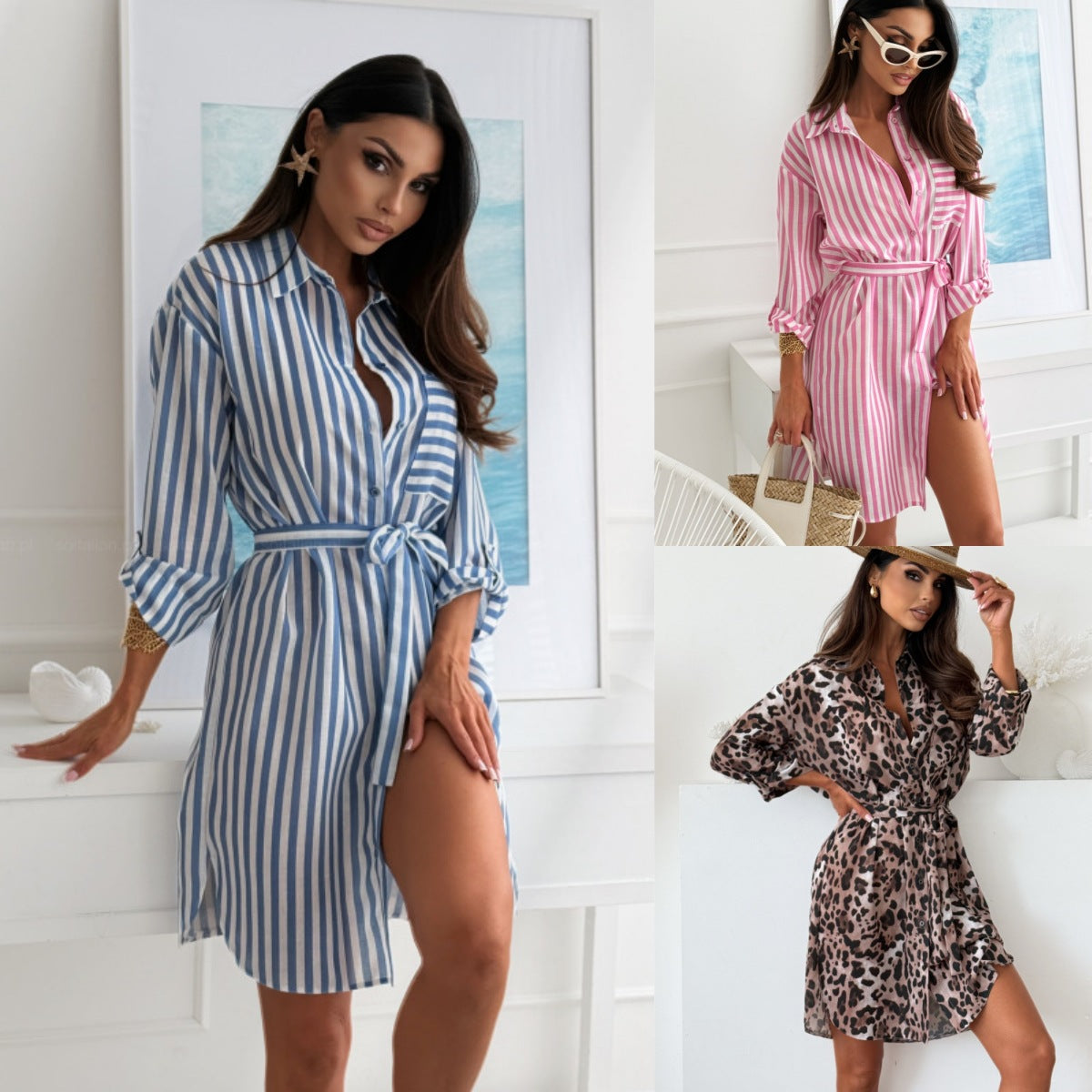 Damen Sommerliches Cocktailkleid im Leo-Print Fudus