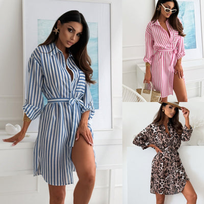 Damen Sommerliches Cocktailkleid im Leo-Print Fudus