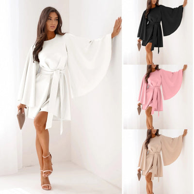 Damen Modisches Cocktailkleid mit elegantem Kimono-Design und Taillengürtel Fudus