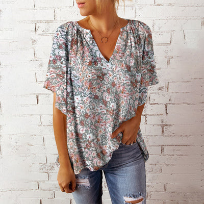 Damen Bluse mit floralen Mustern Fudus