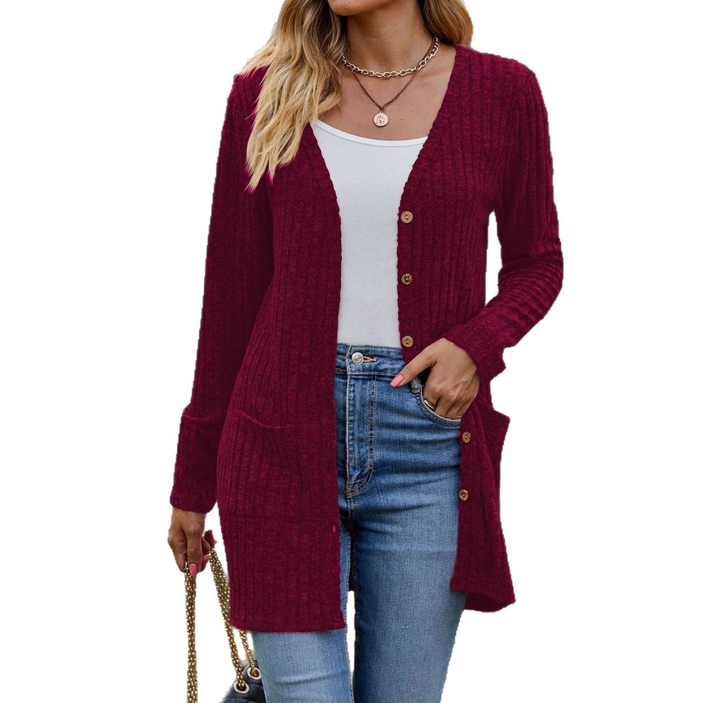 Damen Langmodischer Cardigan Fudus