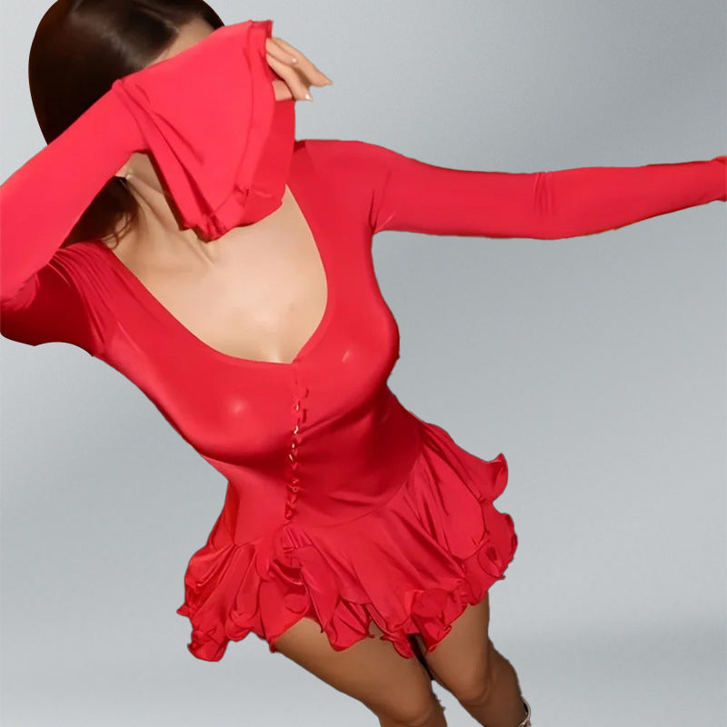 Damen Kleid mit fließendem Rock Fudus