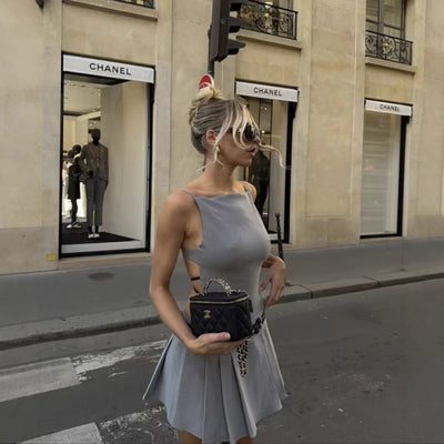 Damen Wickelkleid mit tailliertem Schnitt und schwingendem Rock Fudus