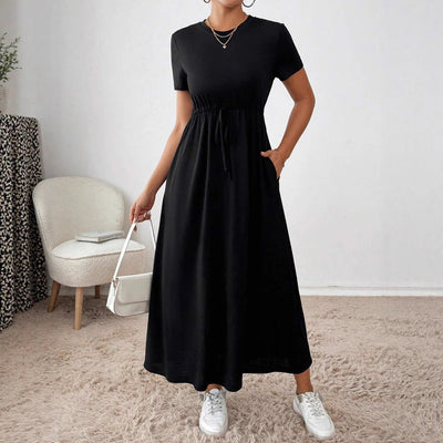 Damen Jerseykleid mit Taillenbindung Fudus