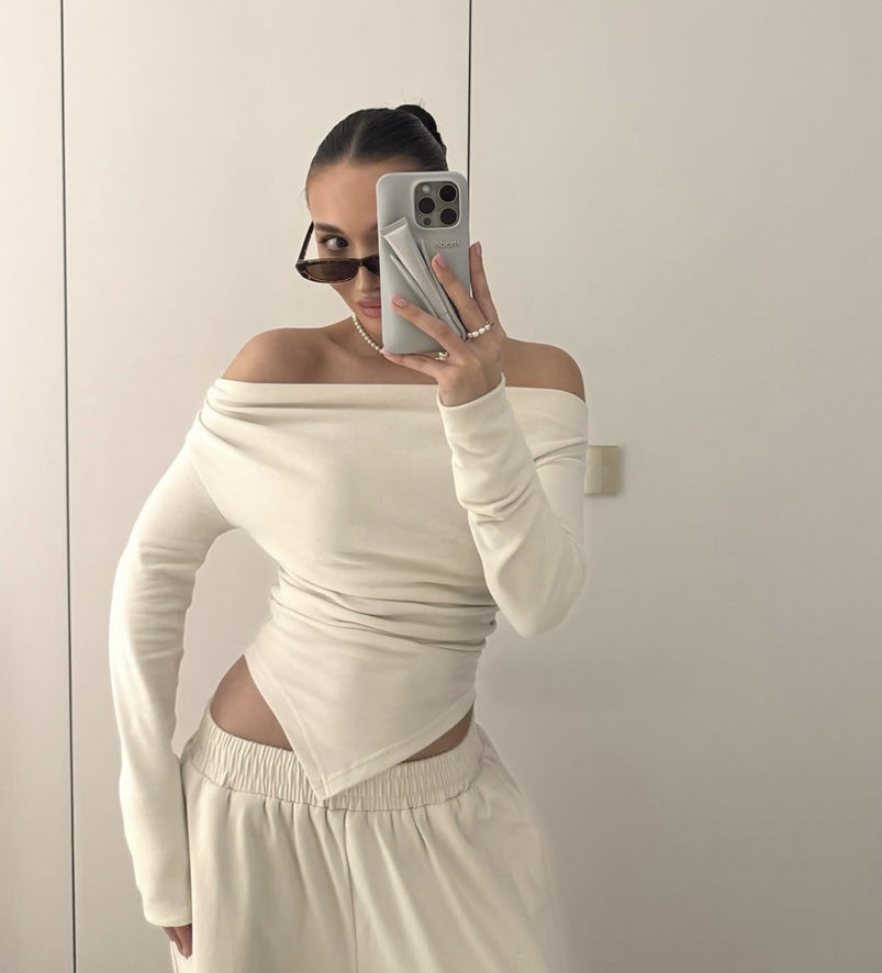 Damen Off-Shoulder Oberteil mit innovativem Schnitt Fudus