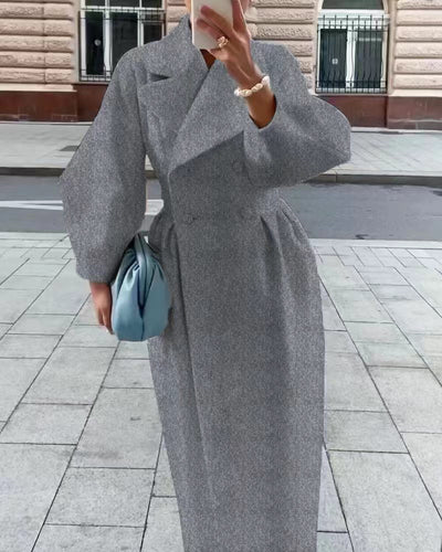 Eleganter Langer Trenchcoat für Damen | Reverskragen