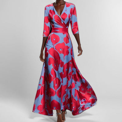 Damen Maxikleid mit kreativem grafischem Design Fudus