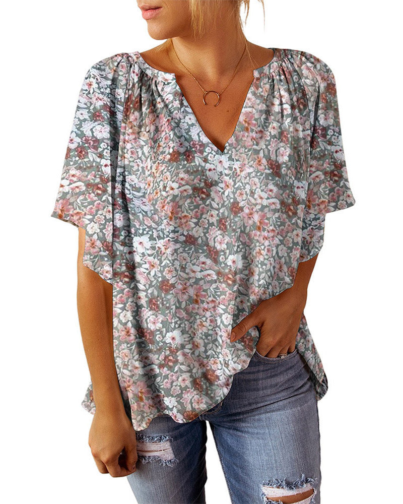 Damen Bluse mit floralen Mustern Fudus