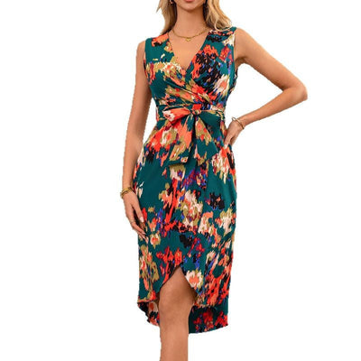 Damen Wickelkleid mit elegantem Print Fudus