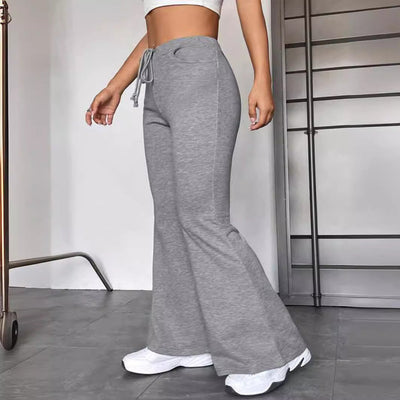 Damen Sportliche Flared-Hose mit verstellbarem Bund Fudus