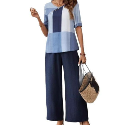 Damen Lässige weite Hose mit modischem Oberteil Fudus