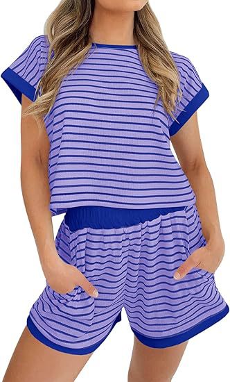 Damen Kurzoverall mit gestreiftem Design und entspanntem Schnitt Fudus