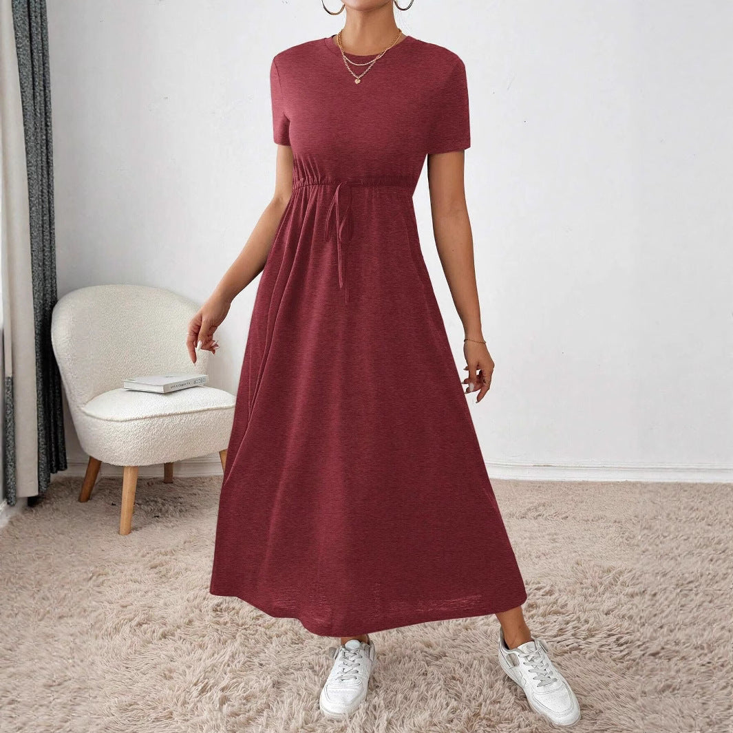 Damen Jerseykleid mit Taillenbindung Fudus