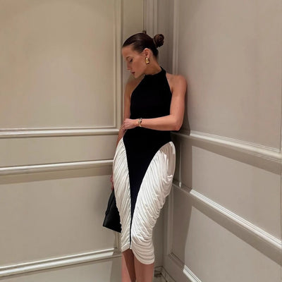 Damen Maxikleid mit innovativem Raffungdesign Fudus