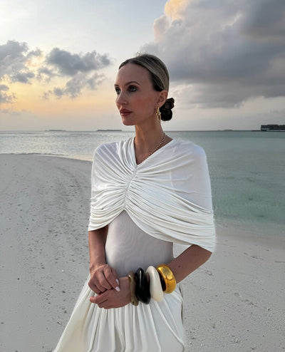 Damen elegante Wickelkleid Fudus