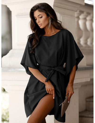 Damen Wickelkleid mit elegantem Schnitt und fließendem Stoff Fudus