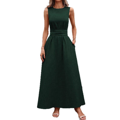 Damen Maxikleid mit eleganter Taillenbindung Fudus