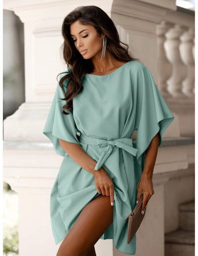 Damen Wickelkleid mit elegantem Schnitt und fließendem Stoff Fudus