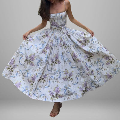 Damen Ballkleid mit elegantem strapless Design und floralen Akzenten Fudus