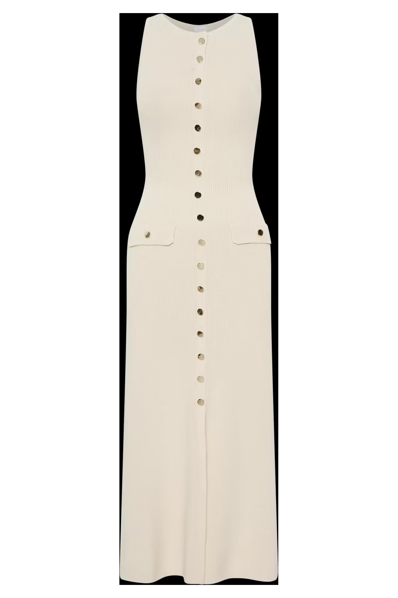 Damen Maxikleid mit knöpfen und Taschen Fudus