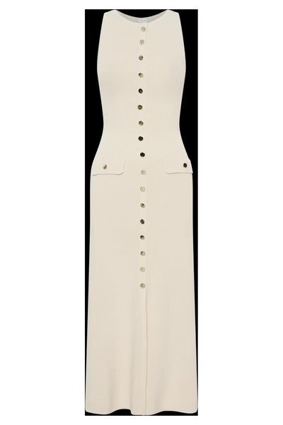 Damen Maxikleid mit knöpfen und Taschen Fudus