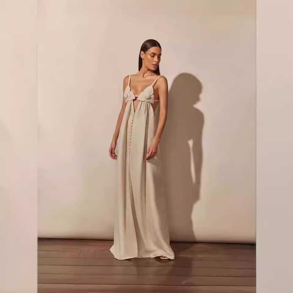 Damen Maxikleid mit floralem Design Fudus