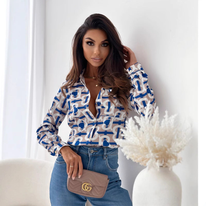 Damen Seidenbluse mit modischem Streifenmuster Fudus