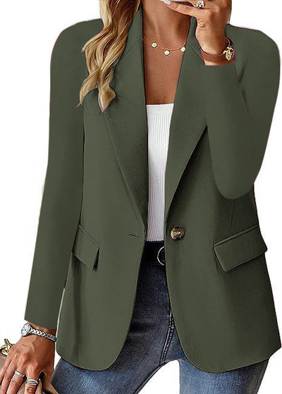 Damen moderner Blazer mit tailliertem Schnitt und praktischen Taschen Fudus