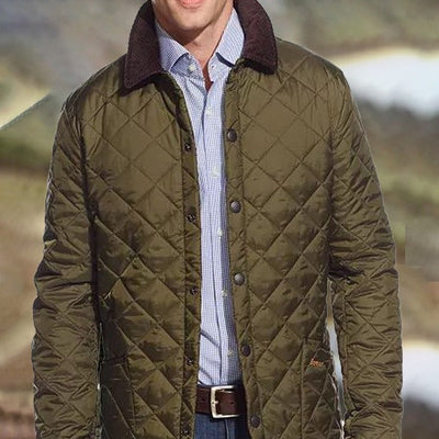 Herren gefütterte Steppjacke mit hohem Kragen und praktischen Taschen Aliams