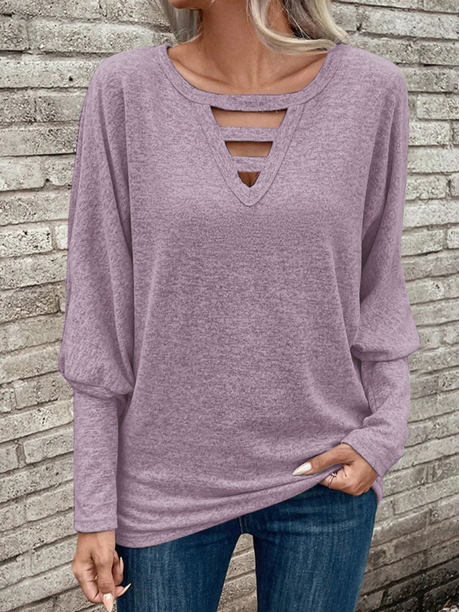 Damen Longsleeve mit einzigartigem Ausschnitt Fudus