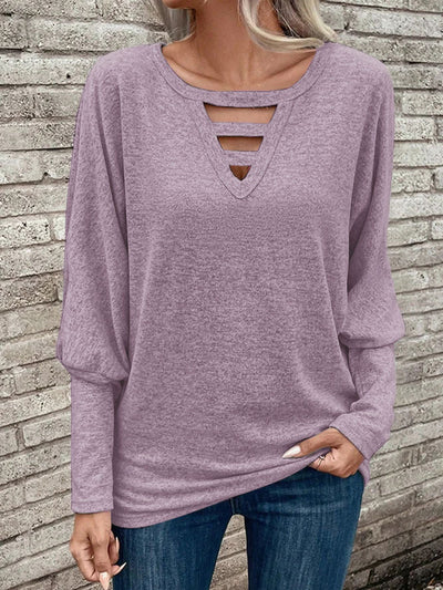 Damen Longsleeve mit einzigartigem Ausschnitt Fudus