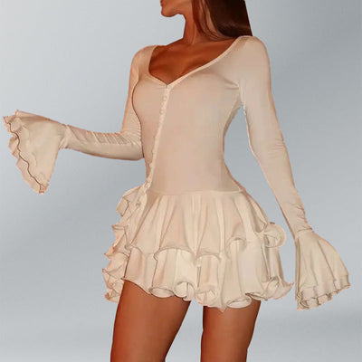 Damen Kleid mit fließendem Rock Fudus