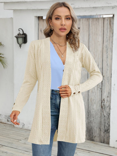 Damen Strickjacke mit strukturiertem Design und Knopfdetails Fudus