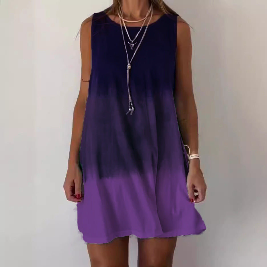 Damen Freizeit-Kleid mit modernem Ombre-Effekt und schmeichelndem Schnitt Fudus