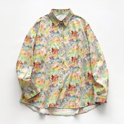 Damen bedruckte Hemdbluse Fudus