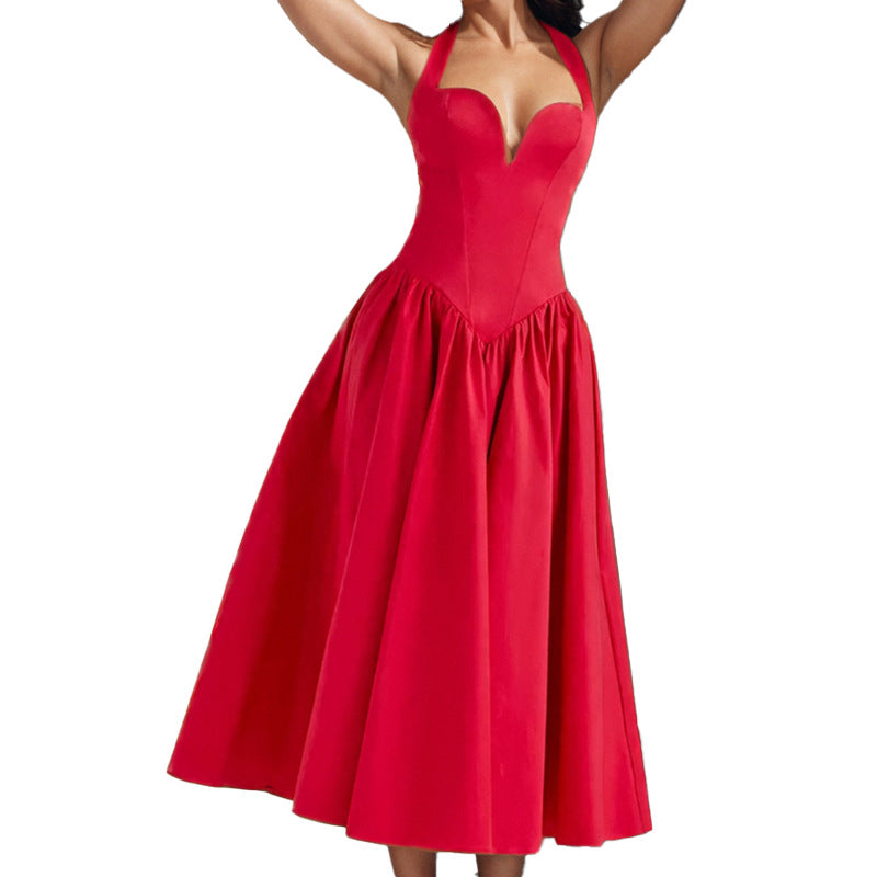 Damen A-Linien Hochzeitskleid mit herzförmigem Ausschnitt und schwingendem Rock Fudus