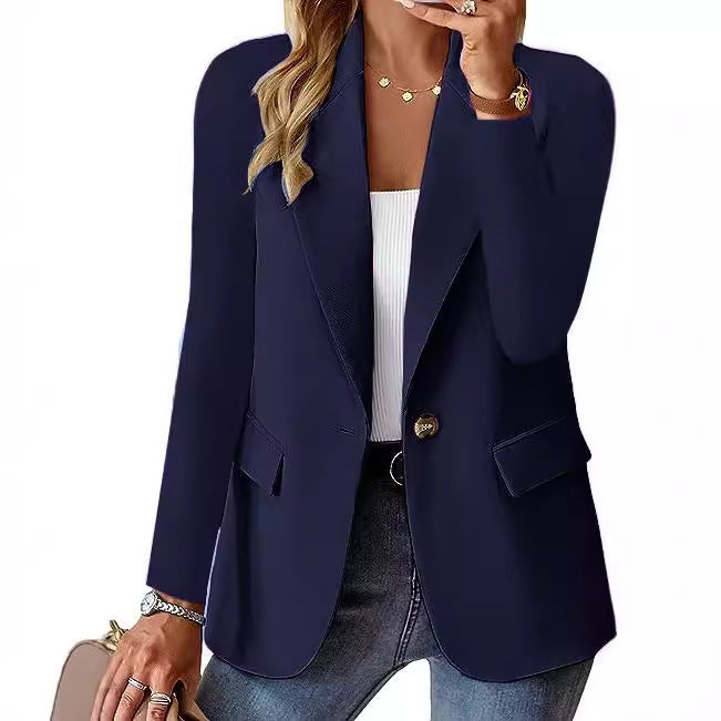 Damen moderner Blazer mit tailliertem Schnitt und praktischen Taschen Fudus