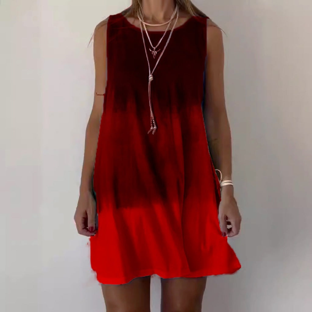 Damen Freizeit-Kleid mit modernem Ombre-Effekt und schmeichelndem Schnitt Fudus