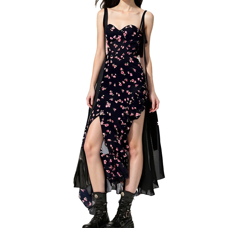 Damen Maxi-Rock mit elegantem Schnitt und raffinierten Rüschen Fudus