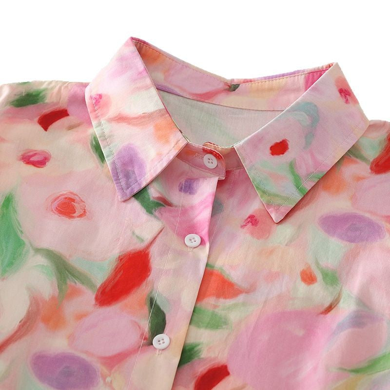 Damen Bluse mit floralem Print Fudus